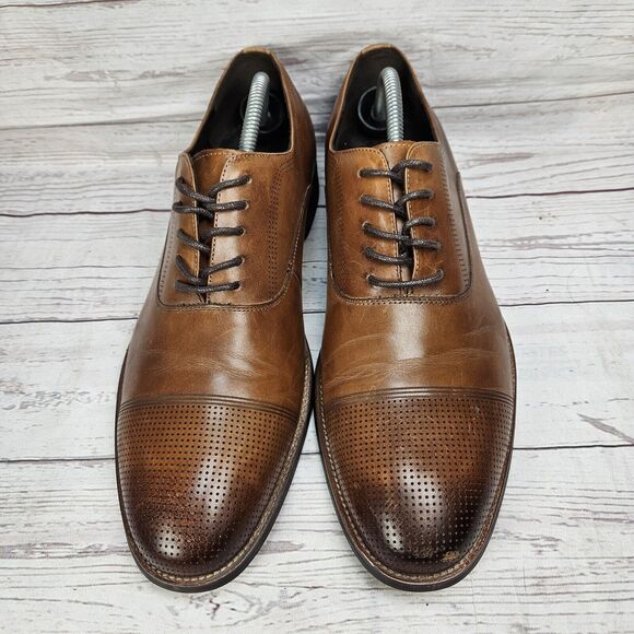 Kenneth Cole Reaction Men's Derby Shoes Brown Leather US Size 9 / EU 42 - Picture 3 of 7